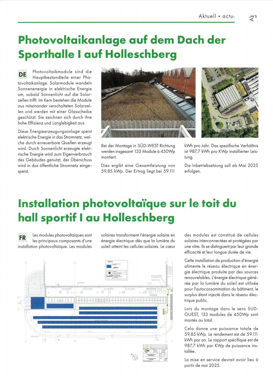Hesperange June 10, 2025, article on XXA Architecture's photovoltaic projects